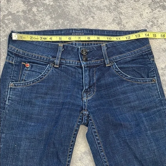 Vintage Hudson Flap Pocket Low Rise Y2K Jeans Dark Wash Sz 25 - Picture 9 of 13